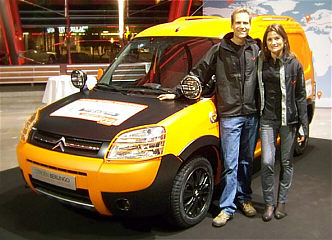 Berlingo électrique utilisé sur le Shanghai-Paris. Départ le 3 mai 2010